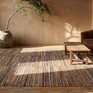 Antique American Rag Rug Room Size Wool Multicolor (SKU 21307) - room view