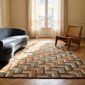 American Small Scatter Size Hooked Wool 1890s Antique Rug (SKU 20469) - room view