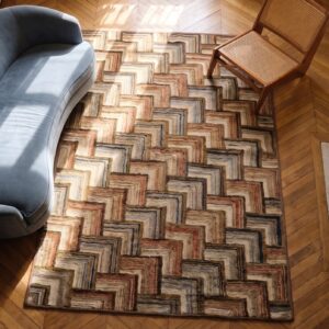 American Small Scatter Size Hooked Wool 1890s Antique Rug (SKU 20469) - styled overhead view