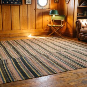Antique American Square Rag Rug America Knotted (SKU 20583) - room view