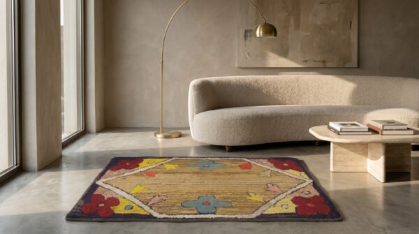 Antique american usa wool hand knotted pile rug 4 Antique american usa wool hand knotted pile rug (sku 17470) - room view