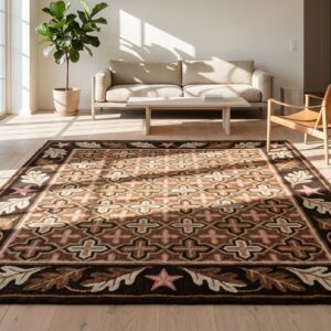 Antique American Usa Allover Floral Hand Knotted Pile Rug (SKU 18860) - room view