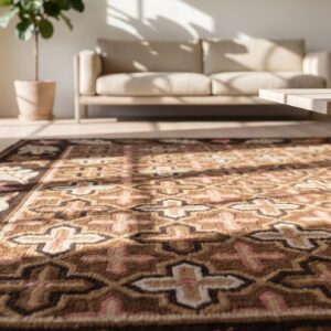 Antique American Usa Allover Floral Hand Knotted Pile Rug (SKU 18860) - in-room detail