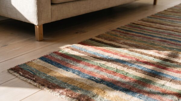 Antique american usa allover geometric hand knotted pile rug 9 Antique american usa allover geometric hand knotted pile rug (sku 18339) - in-room detail