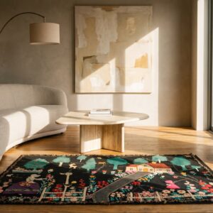 Antique Applique America Flat Weave Quilted Rug (SKU 20611) - room view
