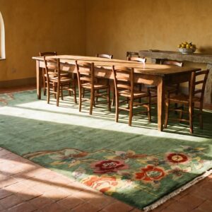 Antique Art Deco Chinese Floral Green 1935 Rug (SKU 24348) - room view
