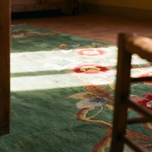 Antique Art Deco Chinese Floral Green 1935 Rug (SKU 24348) - in-room detail