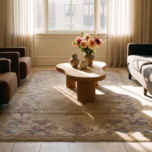Antique Art Deco Chinese Floral Ivory Beige Cream White 1920s Rug (SKU 24712) - room view