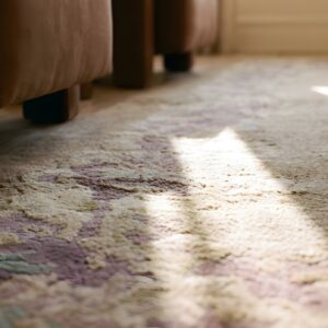 Antique Art Deco Chinese Floral Ivory Beige Cream White 1920s Rug (SKU 24712) - in-room detail