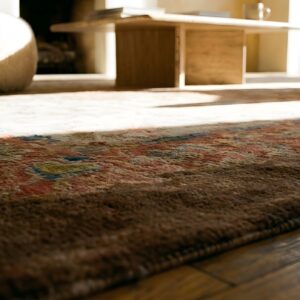 Antique Art Deco Chinese Floral Layered Medallion Design hand Knotted Rug (SKU 24909) - in-room detail