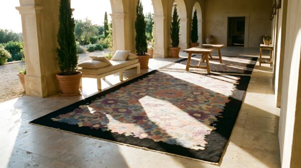 Antique art deco chinese floral, medallion multi 1920s rug 7 Antique art deco chinese floral, medallion multi 1920s rug (sku 23896) - room view