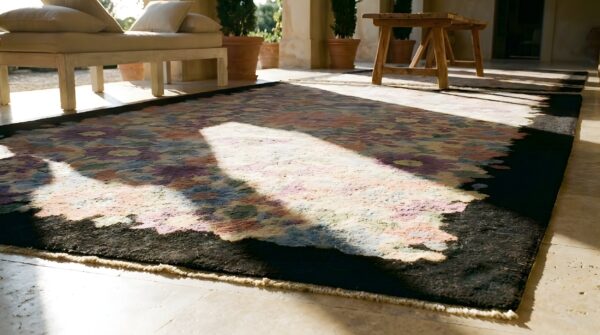 Antique art deco chinese floral, medallion multi 1920s rug 8 Antique art deco chinese floral, medallion multi 1920s rug (sku 23896) - in-room detail