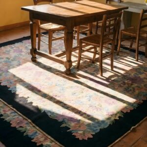 Antique Art Deco Chinese Floral Multi 1920s Rug (SKU 23895) - styled overhead view