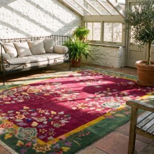 Antique Art Deco Chinese Floral Red 1920s Rug (SKU 24652) - room view