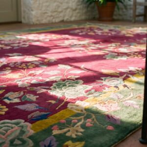 Antique Art Deco Chinese Floral Red 1920s Rug (SKU 24652) - in-room detail