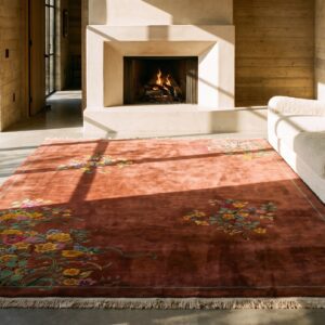Antique Art Deco Chinese Floral Yellow 1920s Rug (SKU 22897) - room view