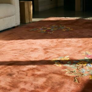 Antique Art Deco Chinese Floral Yellow 1920s Rug (SKU 22897) - in-room detail