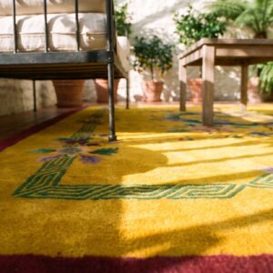 Antique Art Deco Chinese Medallion Yellow 1920s Rug (SKU 24310) - in-room detail