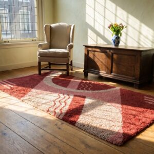 Antique Art Deco Coral European English Knotted Rug (SKU 25246) - room view