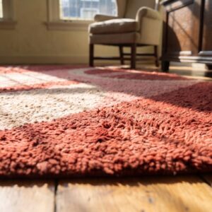 Antique Art Deco Coral European English Knotted Rug (SKU 25246) - in-room detail