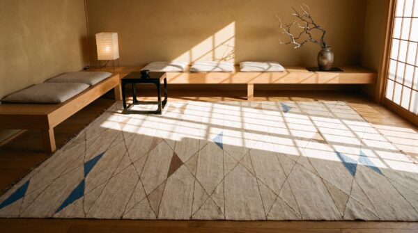Antique art deco - european french flat weave rug (sku 21112) - room view