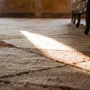 Antique Art Deco - European Small Scatter Size Wool Ivory Rug (SKU 23274) - in-room detail