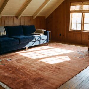 Antique Art Deco Large Room Size Wool Coral Rug (SKU 24195) - room view