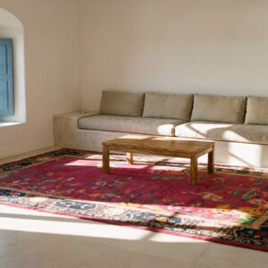Antique Art Deco Large Room Size Wool Red Bird Design Rug (SKU 24292) - room view