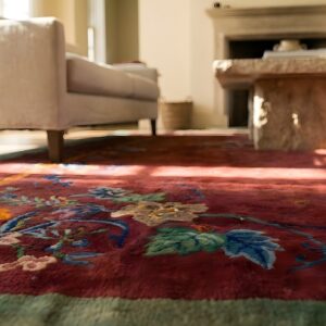 Antique Art Deco Medium Wool Red Rug (SKU 23871) - in-room detail