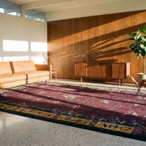 Antique Art Deco Oversized Large Oversized Big Rug Wool Purple (SKU 24446) - room view