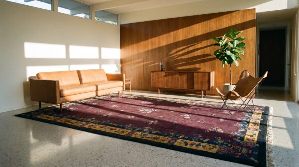 Antique art deco oversized large oversized big rug wool purple 9 Antique art deco oversized large oversized big rug wool purple (sku 24446) - room view