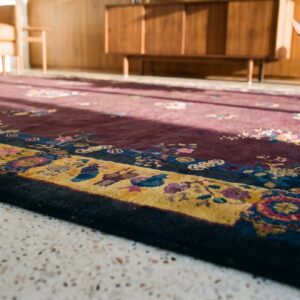 Antique Art Deco Oversized Large Oversized Big Rug Wool Purple (SKU 24446) - in-room detail