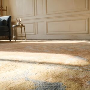 Antique Art Deco Room Size Wool Coral Floral Rug (SKU 23678) - in-room detail