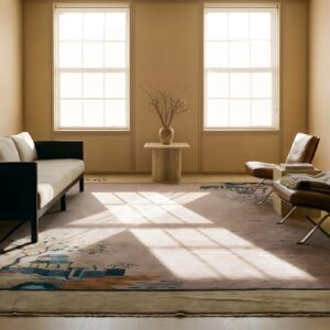 Antique Art Deco Room Size Wool Lavender Rug (SKU 24112) - room view
