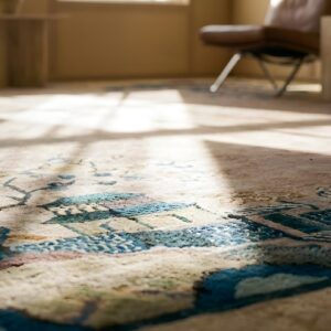 Antique Art Deco Room Size Wool Lavender Rug (SKU 24112) - in-room detail