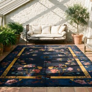 Antique Art Deco Room Size Wool - Manchester Dark Rug (SKU 24203) - room view