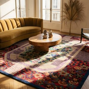 Antique Art Deco Room Size Wool Multi Rug (SKU 24108) - room view