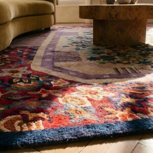 Antique Art Deco Room Size Wool Multi Rug (SKU 24108) - in-room detail