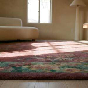 Antique Art Deco Room Size Purple Wool Rug (SKU 23898) - in-room detail