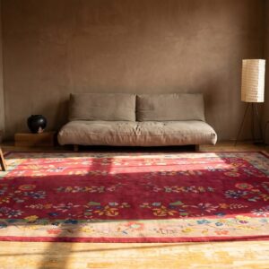 Antique Art Deco Room Size Wool Red Magnificent Rug (SKU 24653) - room view