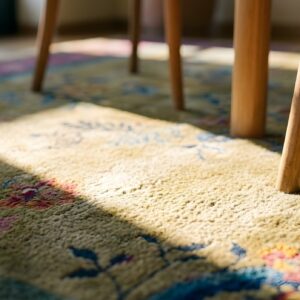 Antique Art Deco Room Size Wool Yellow Rug (SKU 23943) - in-room detail