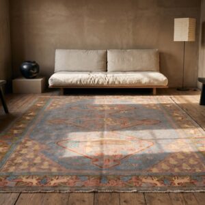 Artistic Art Nouveau Animal Design Room Size Antique Israeli Marbediah Rug (SKU 20817) - room view