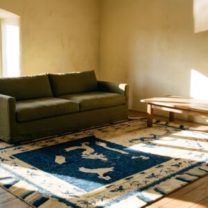 Antique Artistic Chinese Dragons Design Wool Pile Hand Knotted Rug (SKU 24776) - room view