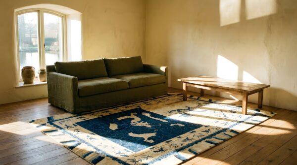 Antique artistic chinese dragons design wool pile hand knotted rug 17 Antique artistic chinese dragons design wool pile hand knotted rug (sku 24776) - room view