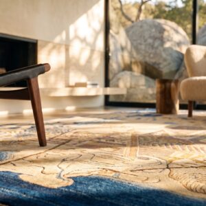 Antique Artistic Chinese Scenic Pictorial Peking Area Rug (SKU 24528) - in-room detail