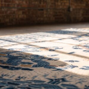 Antique Artistic Five Clawed Chinese Dragons Room Size Ningxia Rug (SKU 21022) - in-room detail