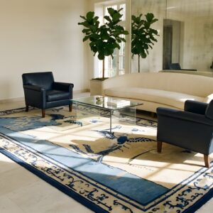 Artistic Antique Floral Bird Pattern Wool Pile Hand Knotted Chinese Rug (SKU 21675) - room view