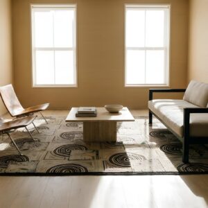 Antique Artistic Folk Art Design American Hooked Rug (SKU 25635) - room view