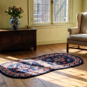 Artistic Horse Saddle Cover Antique Blue Color Chinese Rug (SKU 21980) - room view