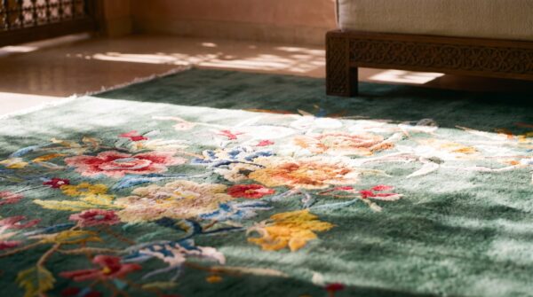 Artistic seafoam green color antique room size deco chinese carpet 10 Artistic seafoam green color antique room size deco chinese carpet (sku 25303) - in-room detail